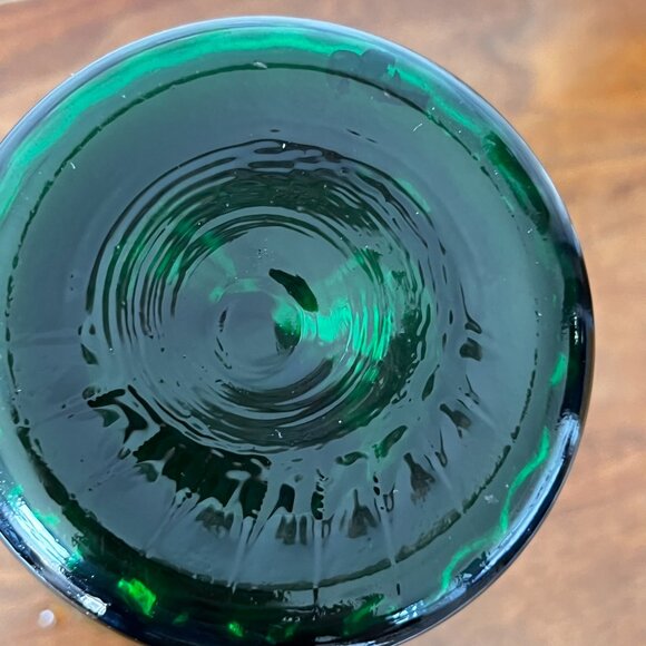 Rare Fenton Emerald Green Snow Crest Swirl 9.5" Vase Smooth Top w/ Sticker Vtg - Picture 11 of 15